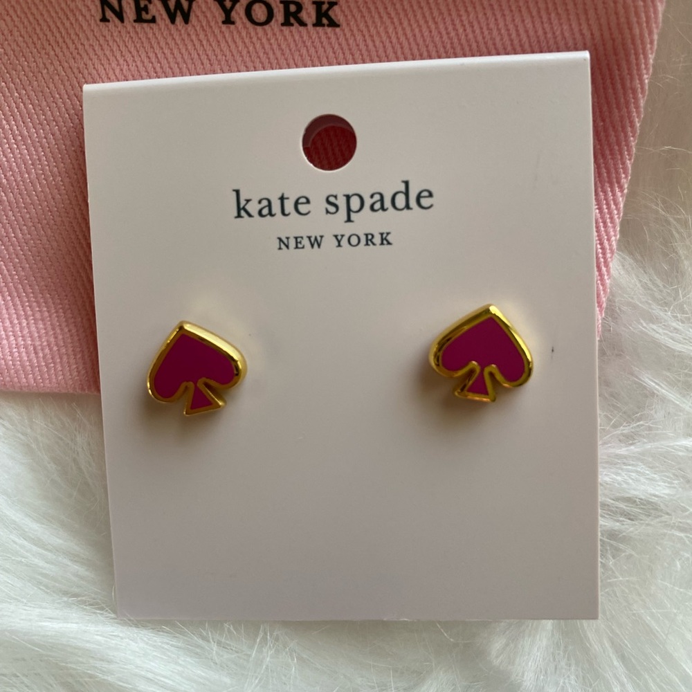 Nwt Kate spade everyday enamel studs festive pink